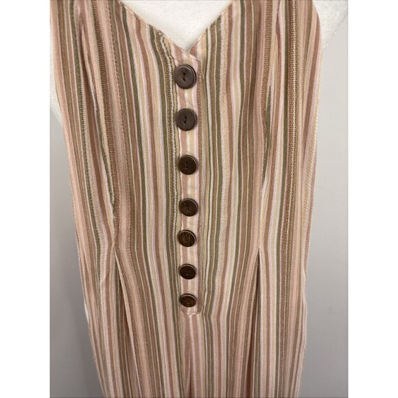 American Eagle Full Body Length Jumpsuit Ladies XS Multicolor Stripe Halter L30" - Picture 2 of 12